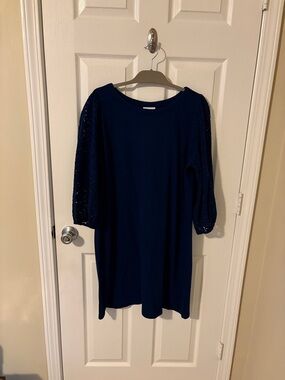 J. Jill Deep Navy Knit Shift Dress